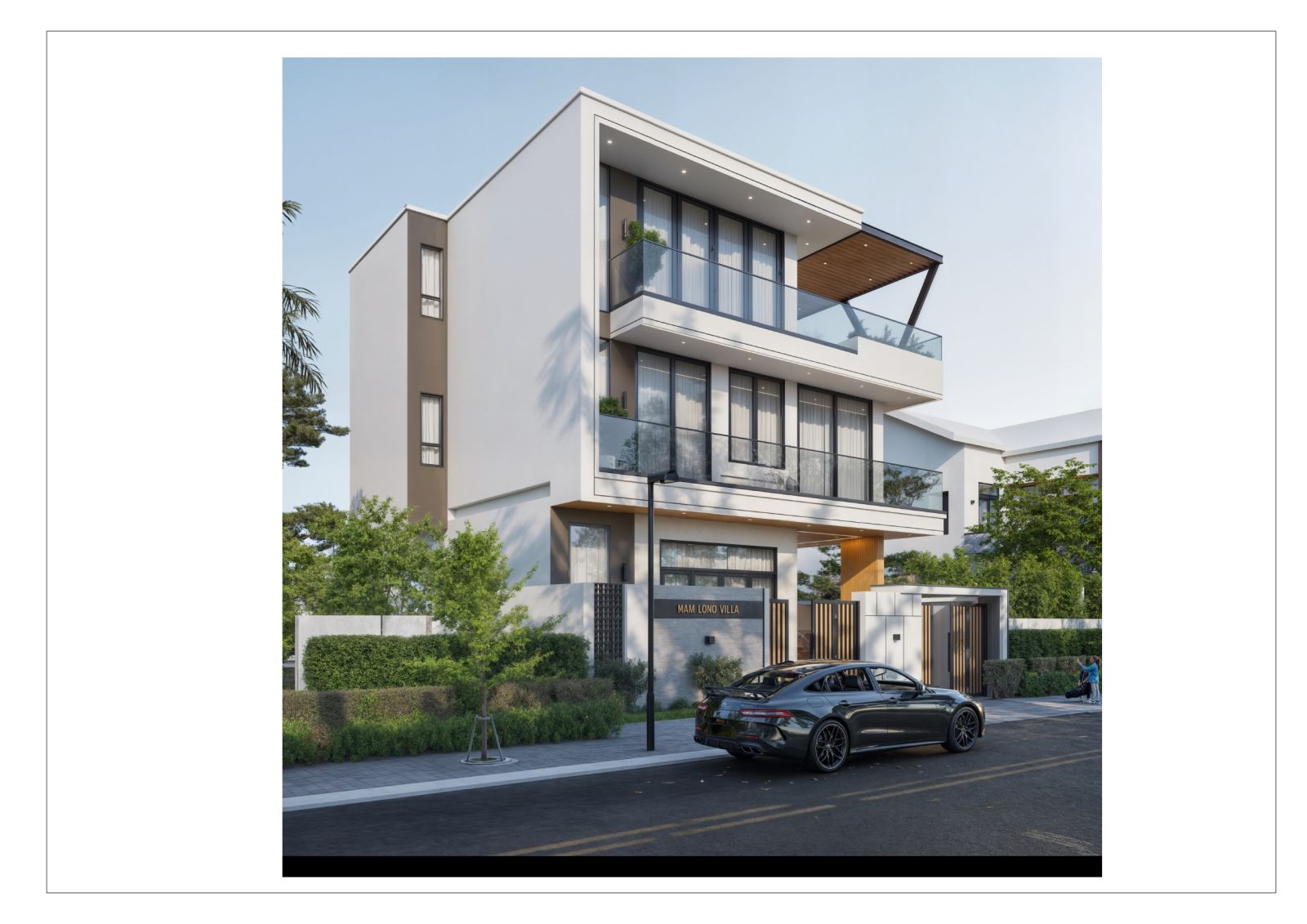 mẫu phối cảnh ngoại thất điều chỉnh nhà phố